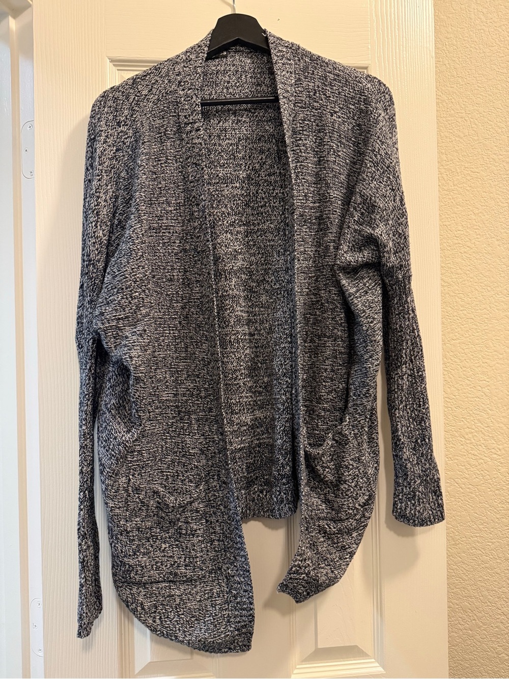 Express Cozy Marled Open-Front Cardigan with Pockets